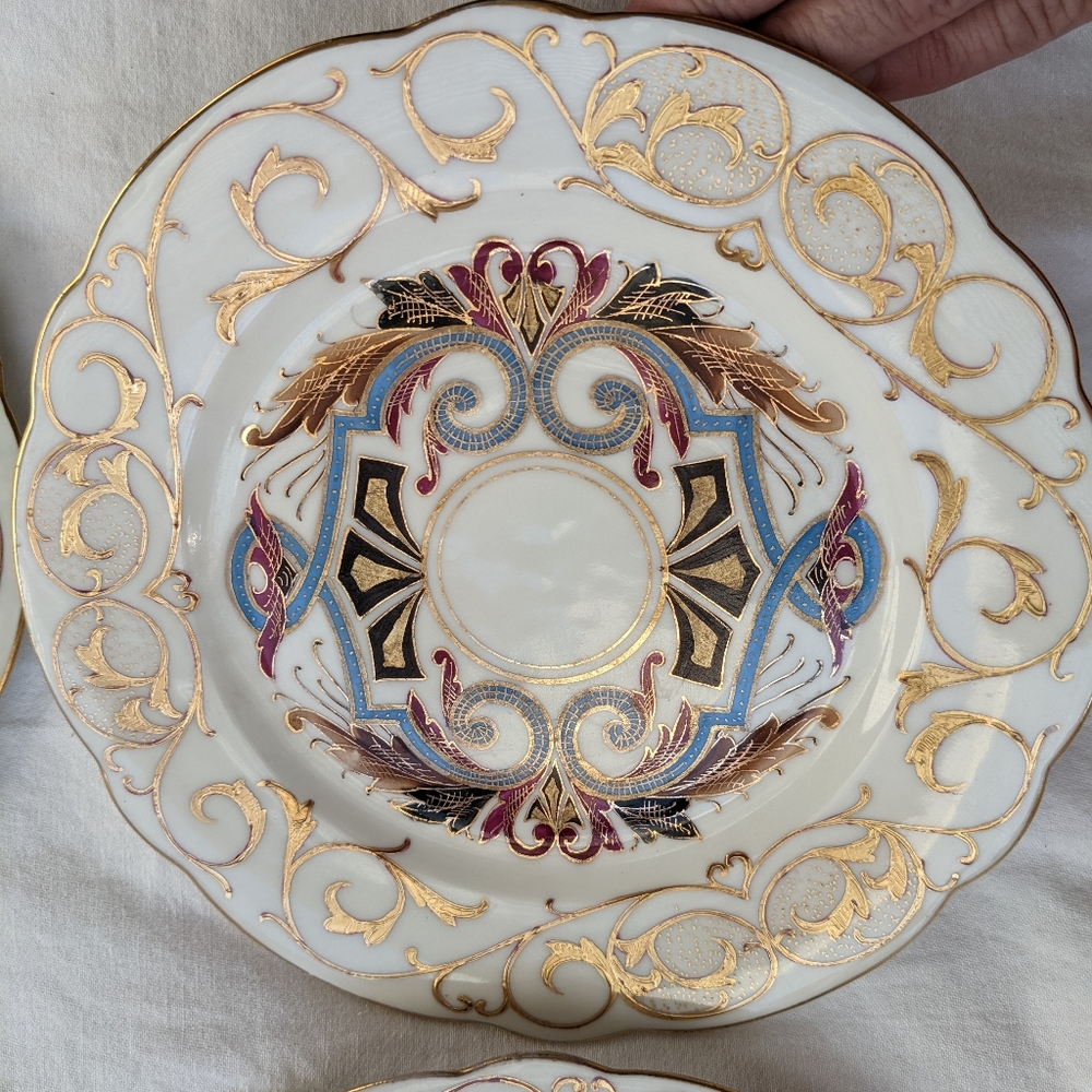 Boseck & Co Imperial Vienna Austria Art Nouveau Handpainted Porcelain Plates - 4 - Picture 3 of 16